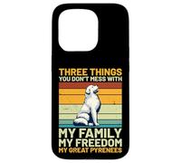 Three Things You Don't Mess with Great Pyrenees Retro Design Coque pour iPhone 15 Pro
