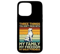 Three Things You Don't Mess with Great Pyrenees Retro Design Coque pour iPhone 15 Pro Max