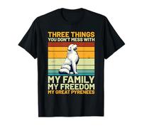 Three Things You Don't Mess with Great Pyrenees Retro Design T-Shirt