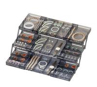 Three-tier Drawer Organizer, Expandable Storage Tray, Cosmetic Organizer Tray, Adjustable Storage Organizer Vanity Drawer Organizer Desk Storage Tray Bathroom Organizer Tray Drawer Storage Organizer E