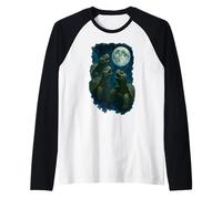 Three Tortoises Howling At The Moon 3 Turtle Moon Manche Raglan