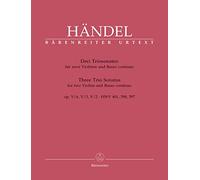 Three Trio Sonatas for Two Violins (Flutes) and Basso Continuo OP.5 HWV 397, 398, 401 (Score & Parts) [Import]
