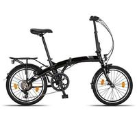 THREE vélo pliant cadre aluminium Shimano 6 vitesses freins sur jante qualité hollandaise entièrement équipé noir