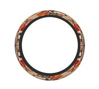 Three Wolves Are In The Maple Leaf Housse de volant de voiture élastique 38,1 cm Housse de protection universelle antidérapante élastique respirante en caoutchouc souple