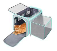 ThreeDokke Sac Transport Chat, Pliable et Extensible Sac pour Chien, SûR et Respirant, Approuvé par Les Compagnies AéRiennes pour Le Sac de Voyage Chat Jusqu'à 6.8Kg