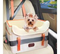Threedokke Siege Auto Chien, Panier Voiture Chien ImperméAble, Pliable avec Laisse de SéCurité à Clip, Rehausseur et SièGes Autos pour Chiens Adapté Aux SièGes Avant et ArrièRe (≤8kg,Kaki)