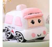 Threegoat 28CM Voiture Ambulance Peluche Jouet, Couette Voiture Ambulance Coussin Oreiller câlin Home Decor Enfants Adultes Bleu