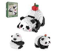 Threegoat 3 In1 Panda Blocs de Construction, 940 Pièces Panda Micro Blocs de Construction, Mini Brique Figure Jouets, Jeu de Construction, Ornement de Maison Créatif