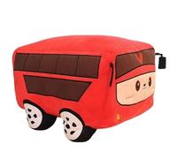 Threegoat Bus Peluche Kawaii Voiture de police Coussin rempli réaliste Dessin animé Mignon Bus Forme Peluche Coussin doux Décoration Cadeaux (bus, 28 cm)