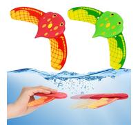 Threegoat Glider sous-Marin, 2 Pièces Poisson Bain Qui Nage Ailes, Jouets de Plongée, Jouets de Piscine pour Piscine, Baignoire, Eau Extérieure-Petit Rouge Vert