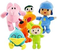 Threegoat Jouets en Peluche Pocoyo, Pocoyo Elly Pato Nina en Oiseau endormi Loula poupées Douces en Peluche pour Les Fans (6 pièces)