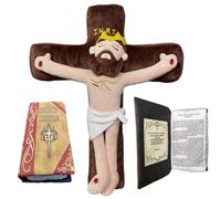 Threegoat Mon Ami Jésus Peluche Sauveur Religieux Jésus Peluche Jouets Croix Bible Jésus for l'éducation Contes Pâques