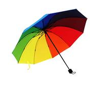 ThreeH 10 Ribs Rainbow Umbrella Portable Parapluie Pliable Voyage Parapluie Coupe-Vent Pliable pour Hommes Femmes