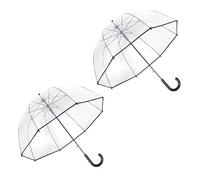 ThreeH 2 Paquets de parapluie à bulles transparent Ouverture automatique avec poignée antidérapante pour la photographie de mariage et les événements en plein air