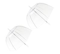 ThreeH 2 Paquets de parapluie de pluie à bulles adulte pour les mariages ouverture automatique voir à travers l’arbre en fibre de verre renforcé par l’auvent du dôme