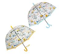 ThreeH 2 Paquets de parapluies transparents pour enfants Surface en forme de dôme Ouverture automatique avec baleines en fibre de verre incassables