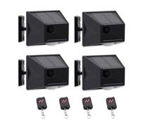 ThreeH 2Pcs Alarme Solaire d'Extérieur Détecteur de Mouvement Rotation Libre IP65 Etanche 129dB Lampe Sirène Forte 4 Modes de Fonctionnement Lumière Stroboscopique avec Télécommande