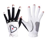 ThreeH Fingerless Gloves 1 Pair Ladies Golf Gloves Breathable Anti-Slip Adjustable Wrist Strap for Outdoor Sports Riding Fitness