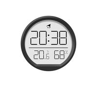 ThreeH Horloge numérique avec moniteur de température et d'humidité, fonction d'alarme, design magnétique/mural pour bureau à domicile, noir