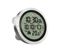 ThreeH Horloge numérique étanche IPX4 : heure/date/semaine/température, ventouse pour salle de bain et cuisine