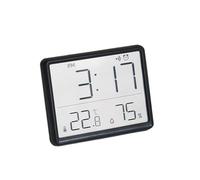 ThreeH Horloge numérique plate avec affichage de la température et base magnétique pour mur/bureau, chambre à coucher, bureau