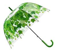 ThreeH Long Parapluie Transparent avec Feuilles de Sycomore Ouverture Automatique 8 Côtes en Acier Plastique Élastique Coupe-Vent Photos Extérieures pour Enfants et Femmes SJ59Green