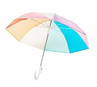 ThreeH Parapluie à Bulles Transparent pour Enfants 8 côtes en Fibre Auvent Arc-en-Ciel à Ouverture Manuelle 33 Pouces pour garçons et Filles âgés de 3 à 12 Ans,Blanc