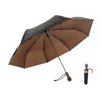 ThreeH Parapluie imprimé tête de mort Ouverture et fermeture automatique Petit parapluie compact coupe-vent Revêtement intérieur doré Protection UV,Doré