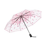 ThreeH Parapluie pliable transparent avec jolis motifs cerises, Rose