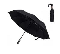 ThreeH Parapluie Pliant,Parapluie Coupe-Vent & Ultra-léger,Ouverture et Fermeture Automatique 30% surdimensionné Parapluie Poignée Courbée KS24A