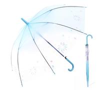 ThreeH Parapluie pour enfants Voir à travers la surface de bulle Ouverture automatique avec tige en fibre de verre renforcée Poignée à crochet lisse