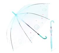 ThreeH Parapluie pour filles de 8 à 10 ans avec bulle transparente Surface incurvée Ouverture automatique pour les séances photo Cérémonies pluvieuses Voyage scolaire