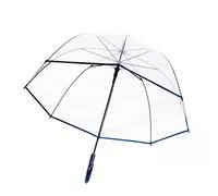ThreeH Parapluie transparent à bulles avec poignée incurvée en plastique robuste et dôme transparent à 8 baleines, bleu, One size