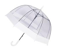 ThreeH Parapluie transparent Lightwight coupe-vent avec poignée facile à saisir pour les femmes les filles parapluie de pluie de mariage,Blanc