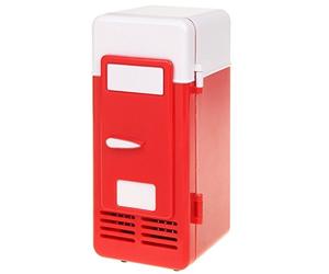 ThreeH Petit réfrigérateur USB refroidisseur/réchauffeur boisson Bebe minibar réfrigérateur pour ordinateur portable PC de bureau H-UF05Red