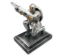 ThreeH Porte-stylo chevalier exécutif avec stylo en résine Soldat Ornement avec bouclier Armure Porte-stylo Bureau Papeterie Décoration