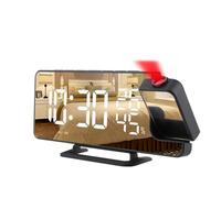 ThreeH Réveil Numérique à Projection Réveil Radio avec Fonction Snooze Affichage de la Température et de l'humidité 12/24H Affichage sur Miroir Port Charge USB Noir