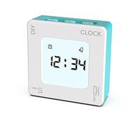 ThreeH Réveil Numérique avec Fonction Snooze Fonction Snooze Minuteur Cuisine Minuteur à Bascule à Fonctionnement Simple avec Alarme Silencieuse et Réglage du Compte à Rebours Bleu