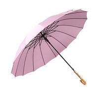ThreeH Solide Parapluie de Golf Classique Manche en Bois Coupe-Vent Ouverture Automatique Parapluie Voyage Léger KS08,Purple
