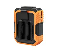 ThreeH Ventilateur de refroidissement silencieux à 3 vitesses puissantes, intérieur et extérieur flexible, ventilateur de refroidissement portable avec lampe de poche, orange
