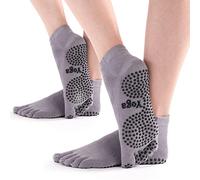 ThreeH Yoga Chaussettes Antidérapantes Cinq doigts pour les femmes Yoga Ballet de danse de Pilates 2 Paires Taille4.5-7