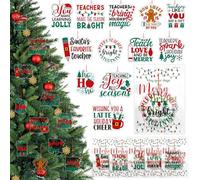 Threehoney Lot de 24 décorations de Noël en acrylique à suspendre pour enseignant, arbre de Noël, cadeau de remerciement pour enseignant, cadeau de remerciement pour garderie, maternelle, dompteur