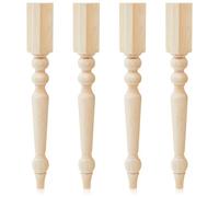 Threehoney Lot de 4 pieds de table de style rustique en pin brut pour meubles de salle à manger, banc de salle à manger, chalet, bricolage, 73,7 x 7,1 cm