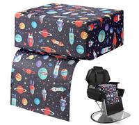 Threehoney Siège rehausseur de salon de coiffure en cuir pour enfants - Pour la coupe de cheveux, le spa, le coiffeur (bleu marine, planète)