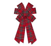 Threetols Grands nœuds de Noël pour couronne, nœuds vintage en velours pour porte d'entrée, décoration classique en toile de jute pour décoration de Noël, intérieur et extérieur