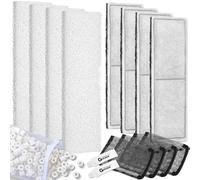 Threlaco Lot de 15 filtres sous-marins compatibles avec Fluval U2, y compris 4 tapis en mousse biologique, 4 poly/carbone, 500 g Bio-Ring, 4 sacs en maille, 2 graisses, kit d'entretien et de