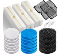 Threlaco Lot de 28 filtres de rechange comprenant des sacs de support rapides transparents/tampons de polissage à l'eau, tampons filtrants en mousse Fx compatibles avec les cartouches filtrantes