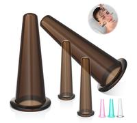 Threlaco Lot de 4 ventouses de massage en silicone pour le visage et les yeux (noir)