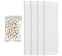Threlaco Lot de 5 tampons filtrants en mousse et médias filtrants compatibles avec U3, y compris 4 coussinets en mousse sous-marins, anneaux en céramique de 220 g, kit d'entretien de support
