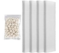 Threlaco Lot de 5 tampons filtrants en mousse et médias filtrants compatibles avec U4, y compris 4 coussinets en mousse sous-marins, anneaux en céramique de 220 g, kit d'entretien de support